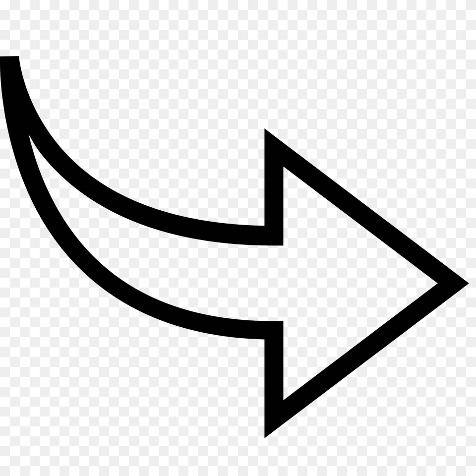 Curved Arrow Icon, Gray Png Image