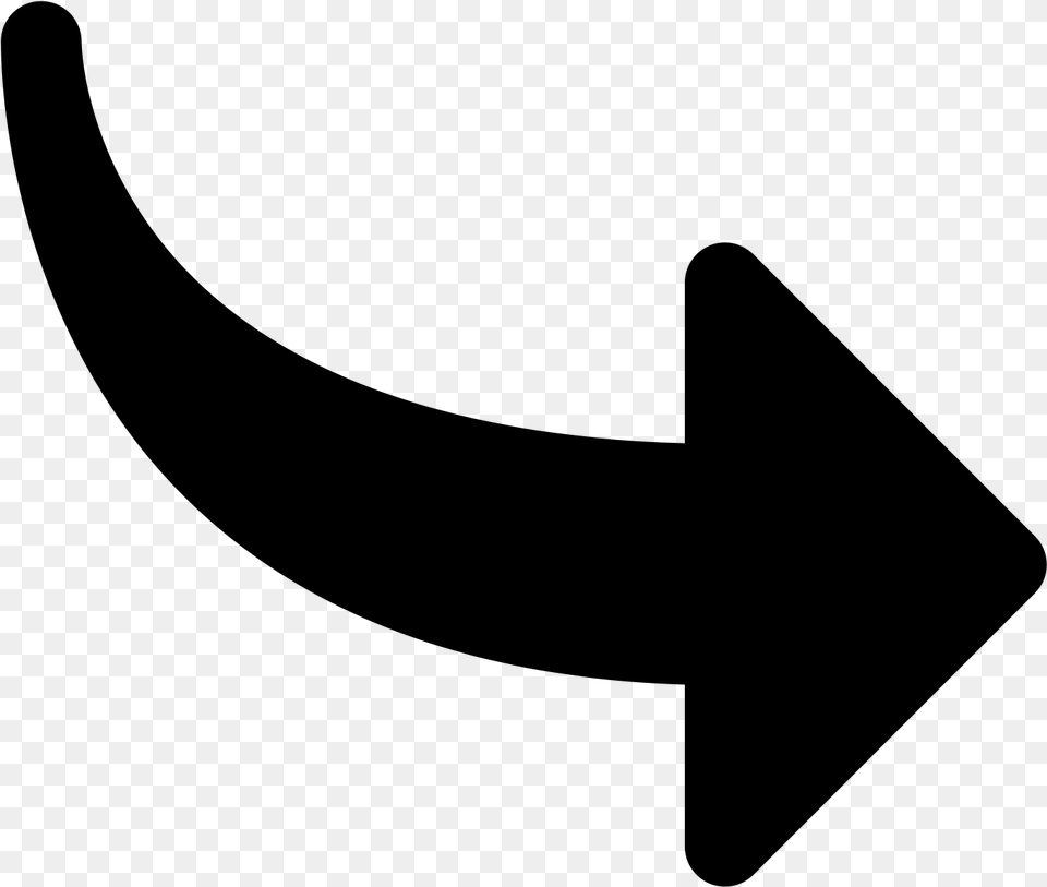 Curved Arrow Icon Curved Arrow Pointing Right, Gray Free Png