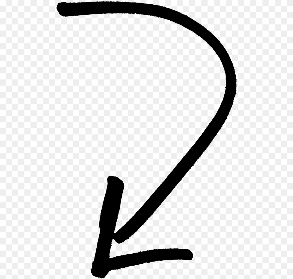 Curved Arrow Pointing Down Transparent Cartoons Curved Arrow Going Down, Gray Free Png Download