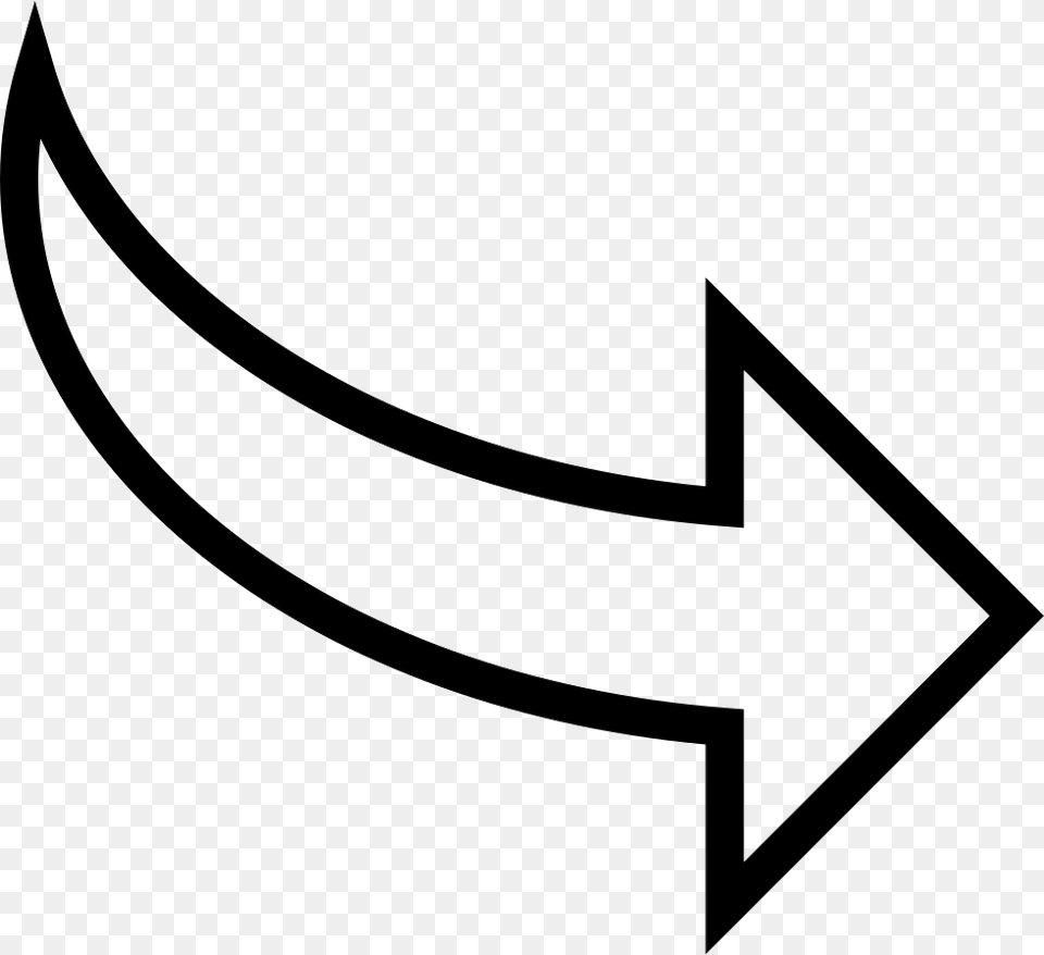 Curved Arrow Pointing Right, Bow, Weapon, Symbol, Text Png Image