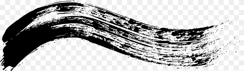 Curved Brush Stroke, Gray Png Image