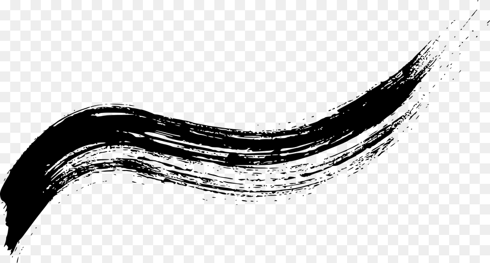 Curved Brush Stroke, Gray Free Transparent Png