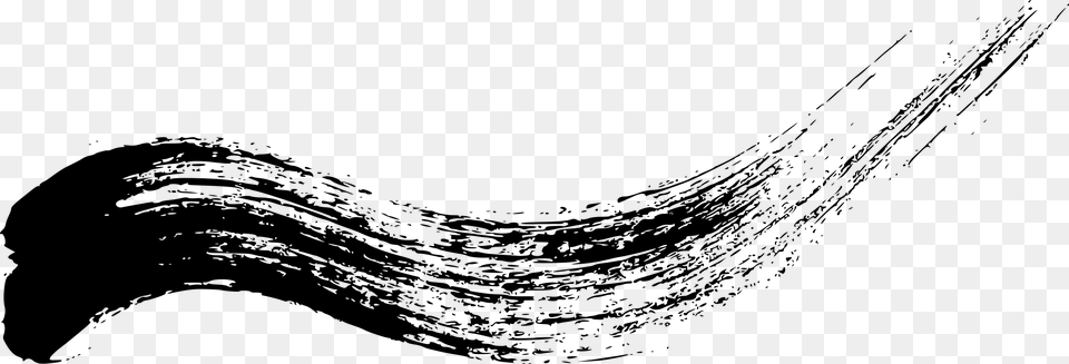 Curved Brush Stroke, Gray Free Transparent Png