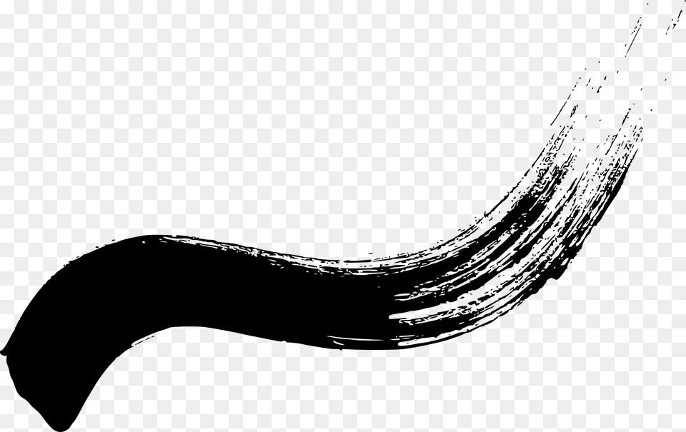 Curved Brush Stroke, Gray Free Png