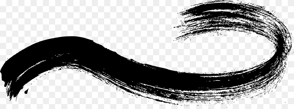 Curved Brush Stroke, Gray Free Transparent Png