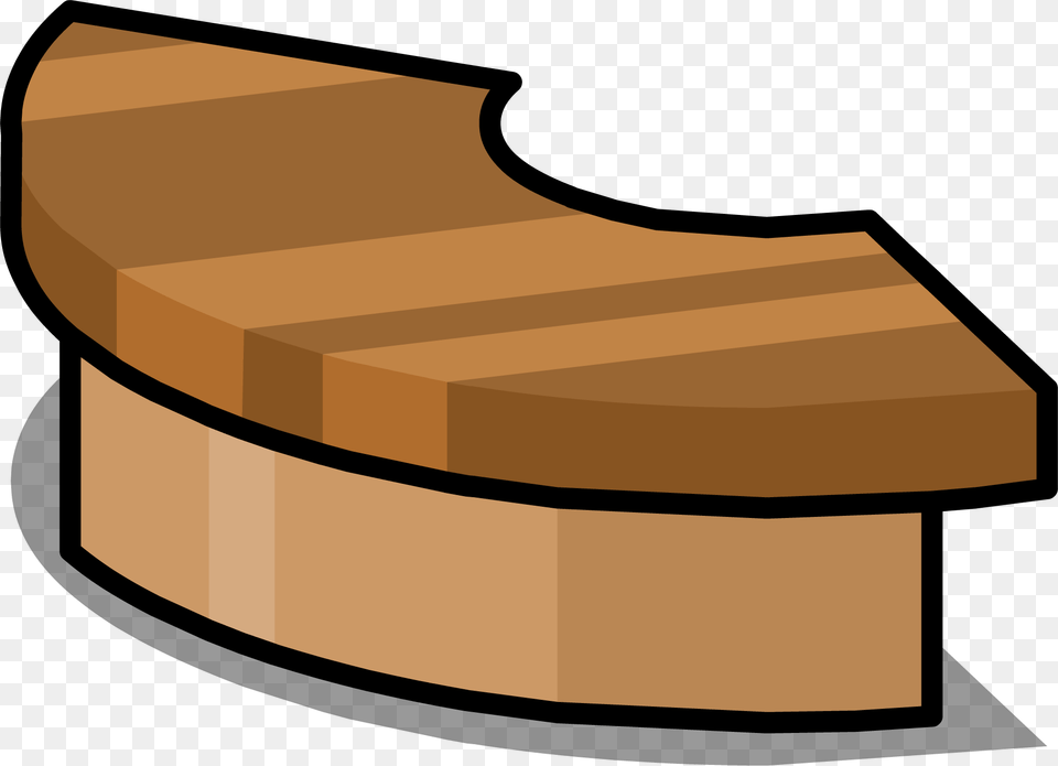 Curved Desk Sprite 002 Mesa Club Penguin, Furniture, Reception, Table, Wood Png