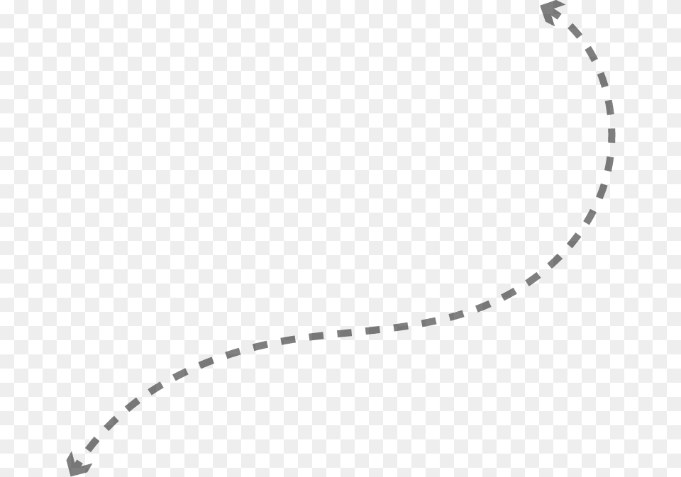 Curved Dotted Lines With Arrow, Gray Png Image