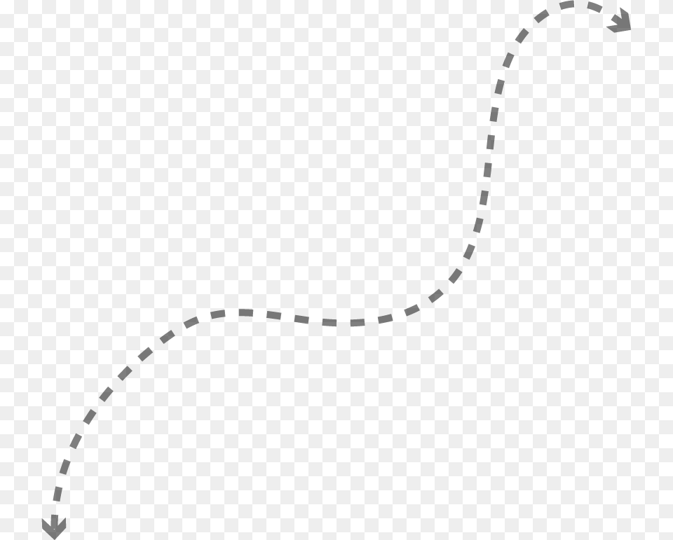 Curved Dotted Lines With Arrow Chain, Gray Free Png Download