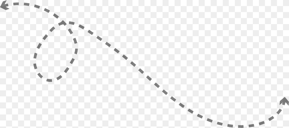 Curved Dotted Lines With Arrow Snake, Gray Free Transparent Png