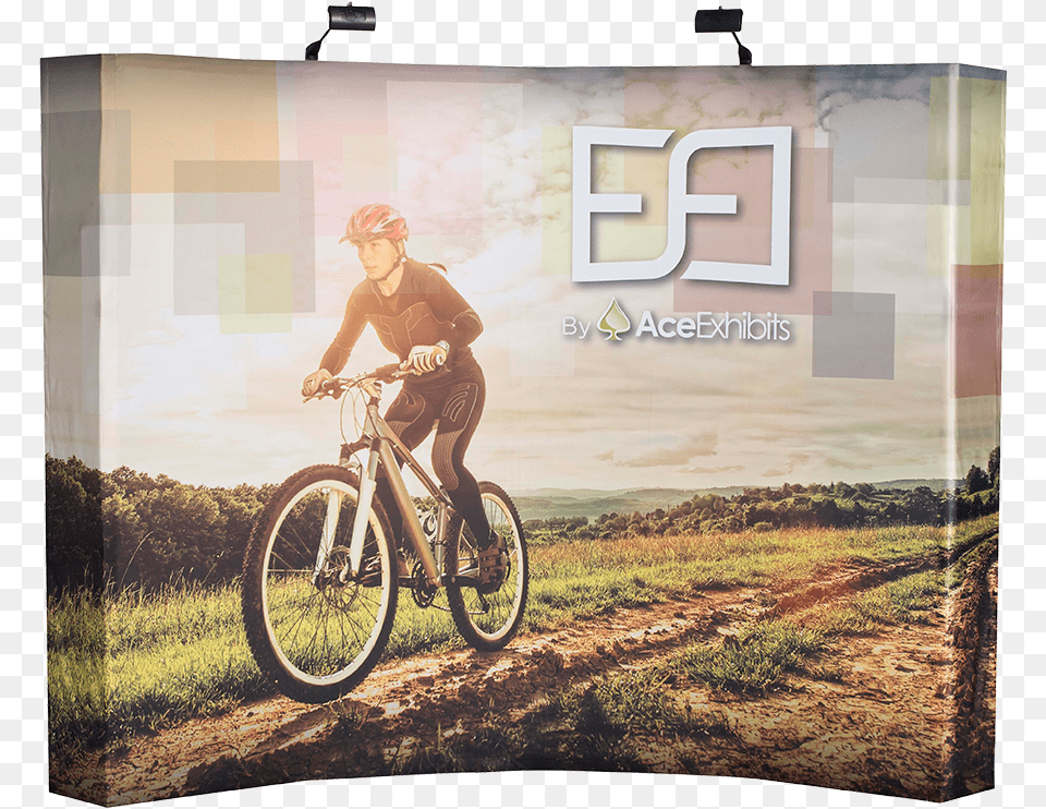 Curved Fabric Pop Up, Bicycle, Vehicle, Transportation, Person Free Png