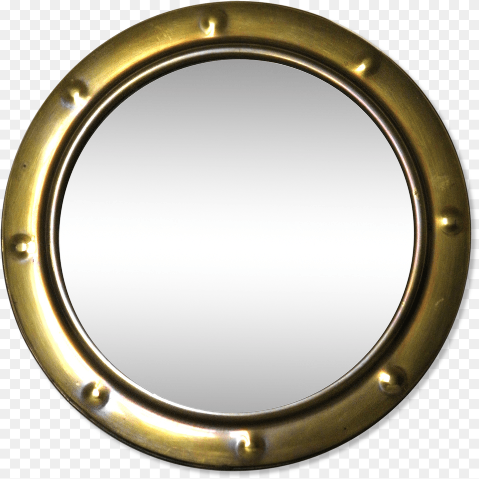 Curved Glass Mirror And Brass Porthole 39x39cm Circle, Window Png Image