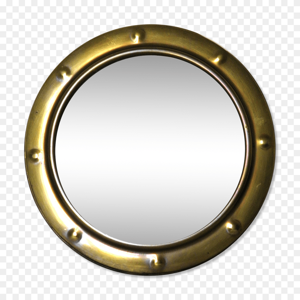 Curved Glass Mirror And Brass Porthole, Window, Bathroom, Indoors, Room Png Image