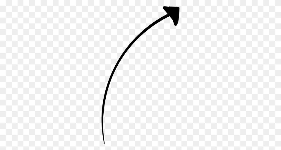 Curved Line Arrow Doodle, Gray Free Png Download