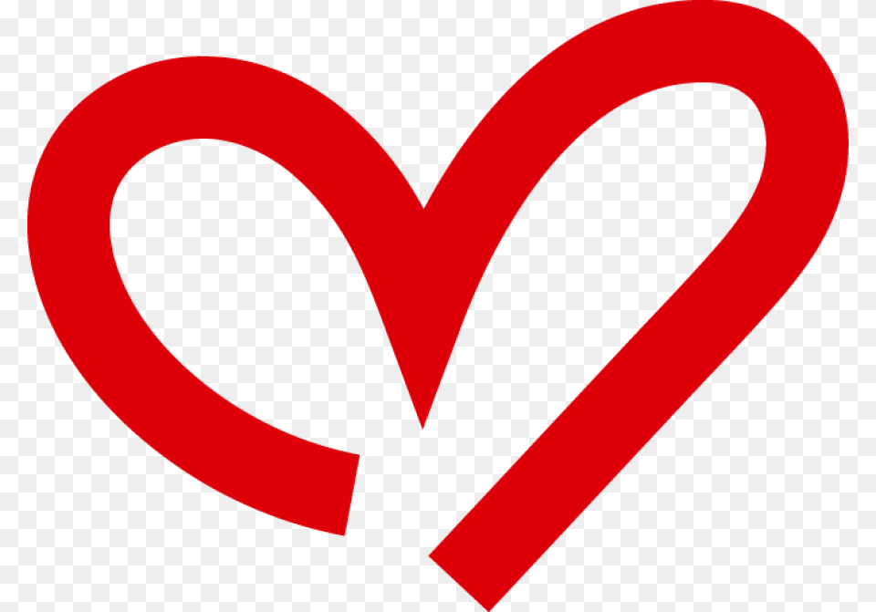 Curved Red Heart Outline Image For Heart, Logo, Light Free Transparent Png