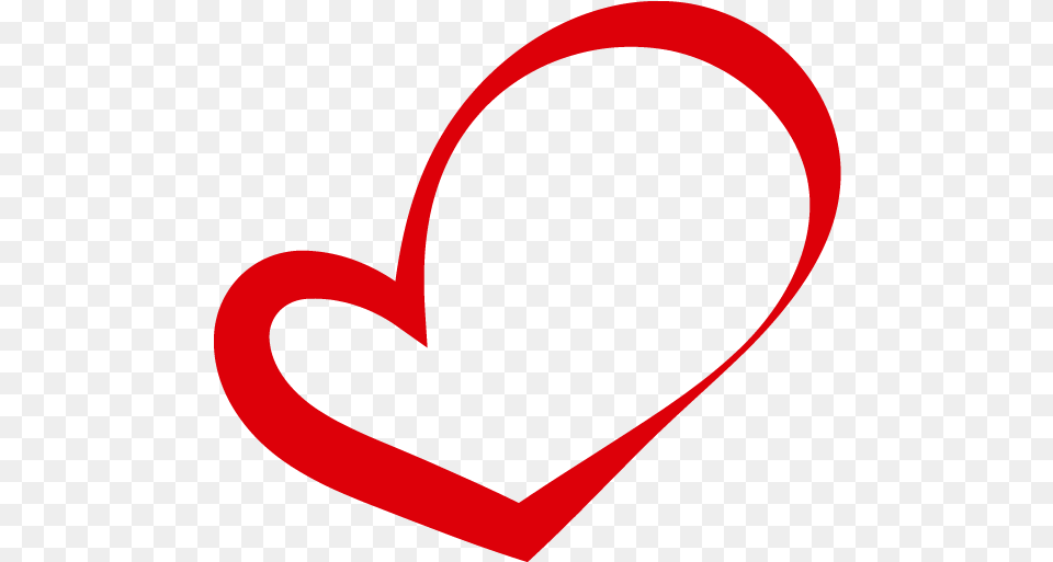 Curved Red Heart Outline For Red Heart Transparent, Clothing, Hat Png Image