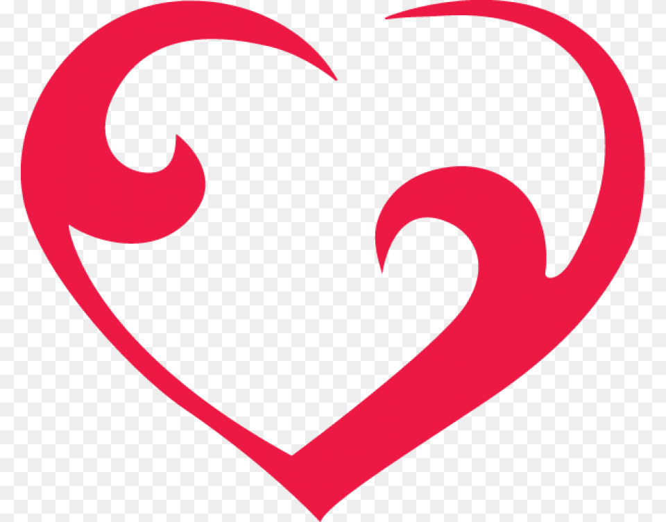 Curved Red Outline Heart Image Free Png Download