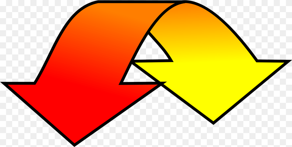 Curved Red Red And Yellow Arrow, Logo, Symbol Png Image