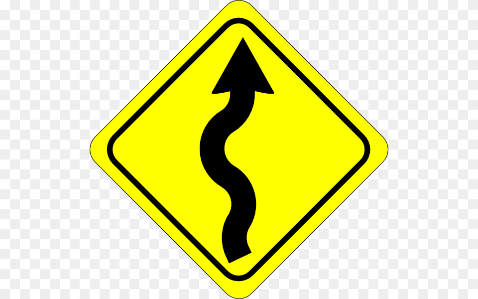 Curvy Road Ahead Sign Clip Art, Symbol, Road Sign Png Image