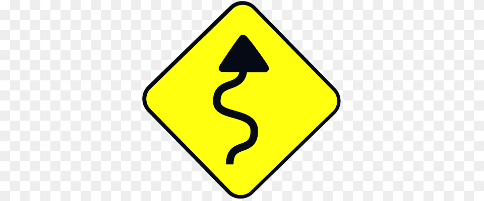 Curvy Road Road, Road Sign, Sign, Symbol, Disk Free Png
