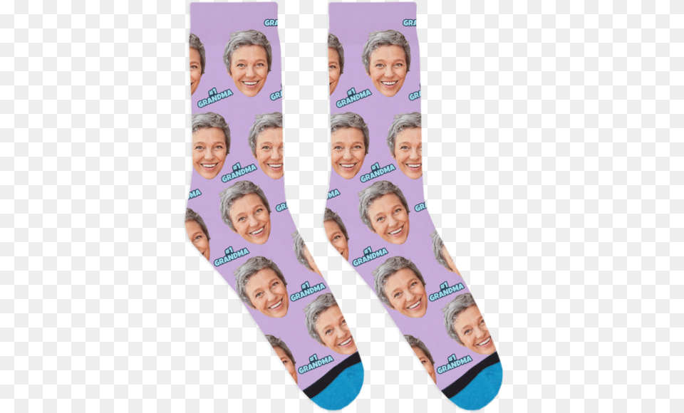 Custom 1 Grandma Socks Bunny Socks, Adult, Female, Person, Woman Png