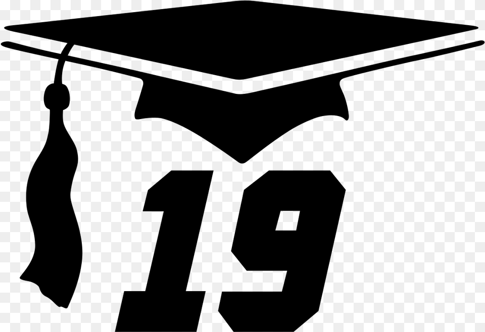 Custom 2019 Graduation Cap And Year Sticker Graduation Cap 2019 Transparent, Gray Png