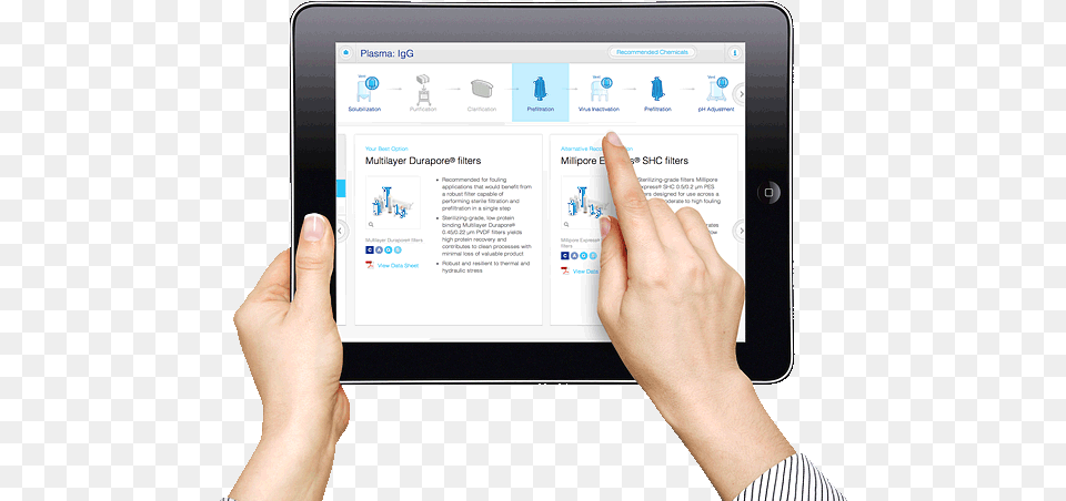 Custom Apps For Your Sales Force Ipad Mockup With Hands, Tablet Computer, Computer, Electronics, Person Png Image