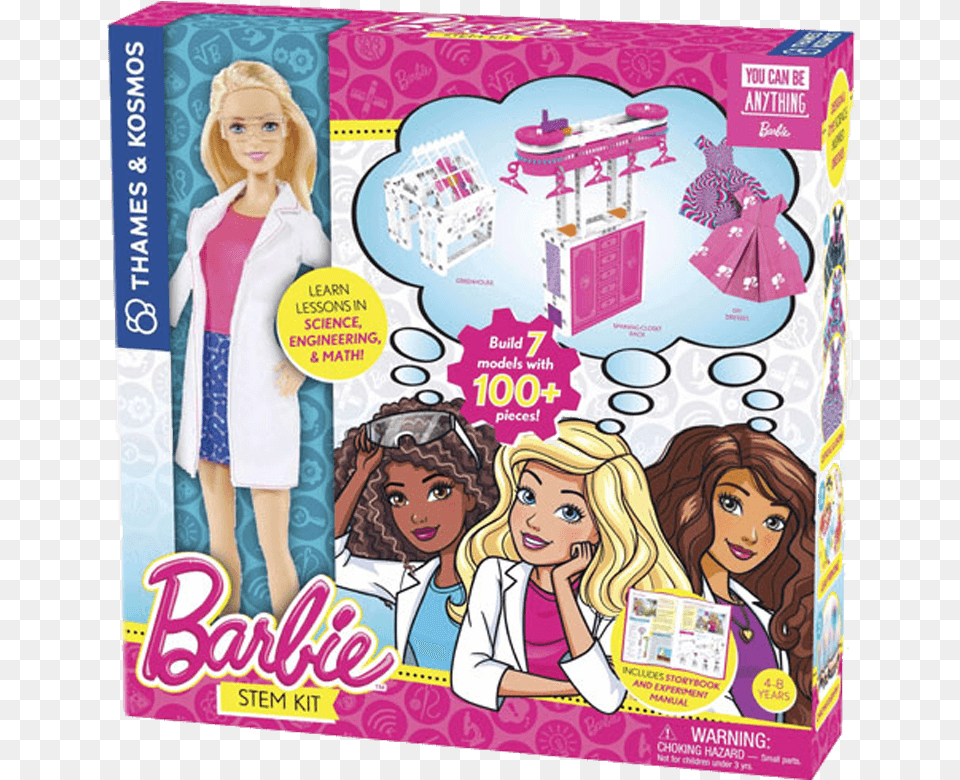 Custom Barbie Doll Boxes Logo Printed Barbie Stem Kit, Publication, Book, Comics, Figurine Free Png