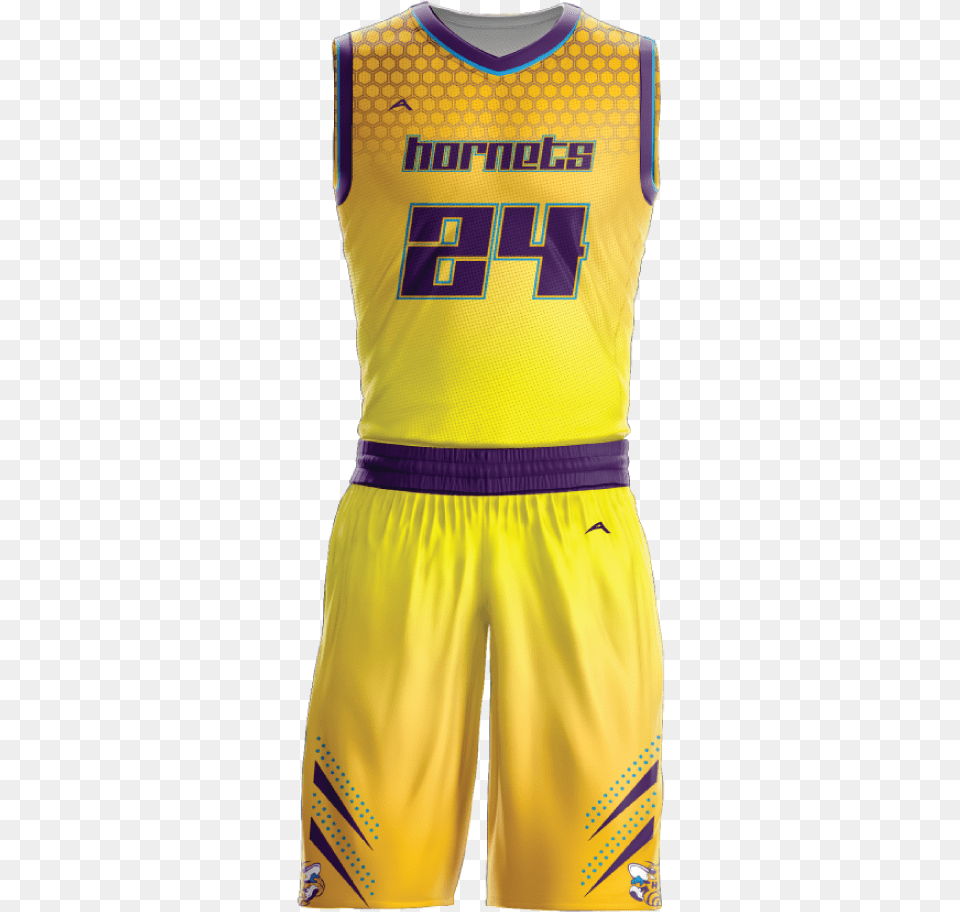 Custom Basketball Uniform Sublimated Hornets Sports Jersey, Clothing, Shirt, Shorts, Person Png Image