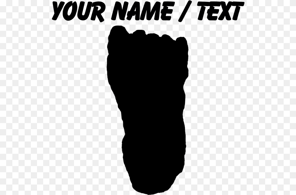 Custom Bigfoot Footprint Silhouette Baseball Cap Custom Acoustic Guitar Sticker, Gray Free Png Download