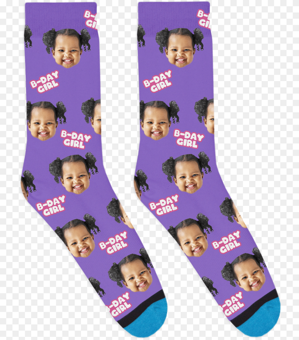 Custom Birthday Girl Socks For Teen, Baby, Person, Face, Head Free Transparent Png