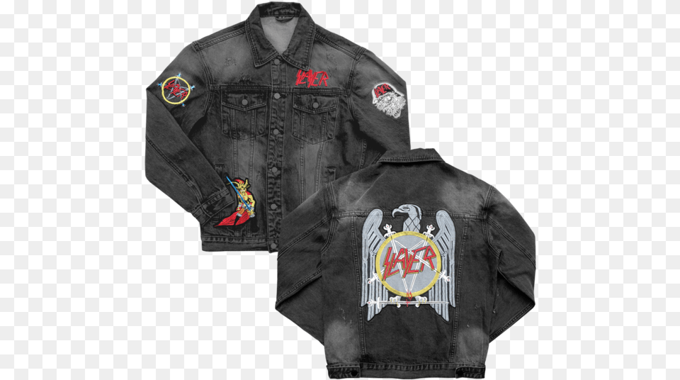 Custom Black Denim Jacket Emblem, Clothing, Coat, Pants, Vest Png Image