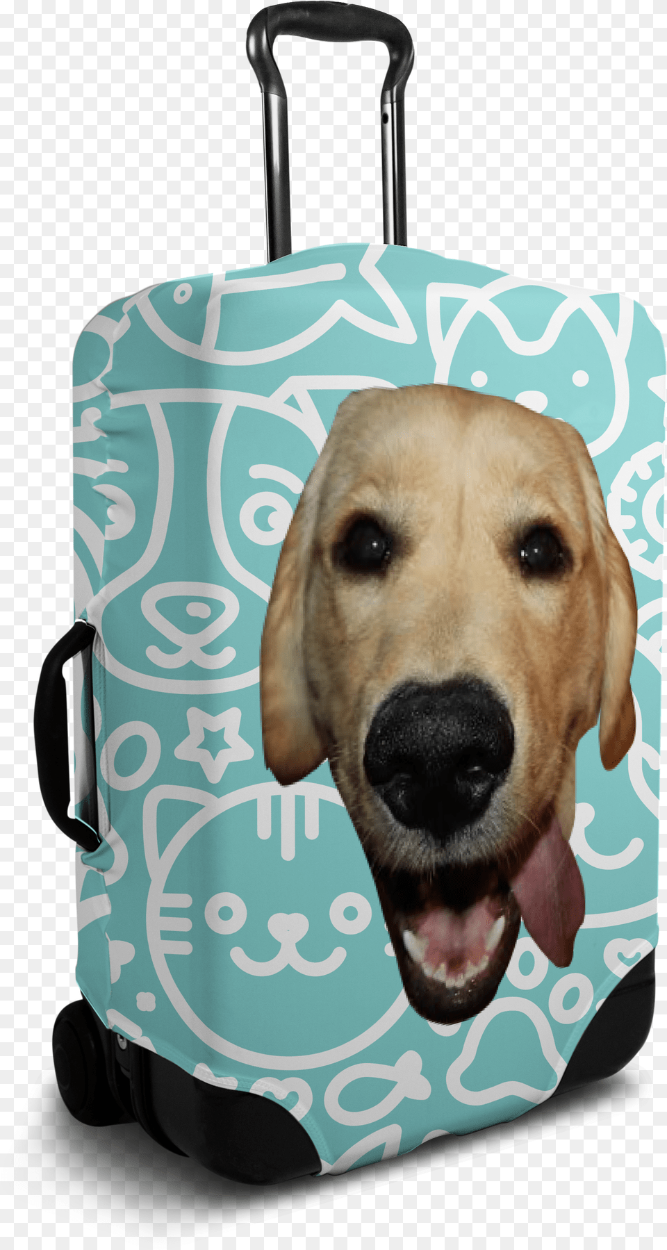 Custom Blue Luggage Cover With Personalized Dog Face Sushi Luggage Cover, Baggage, Animal, Canine, Mammal Free Transparent Png