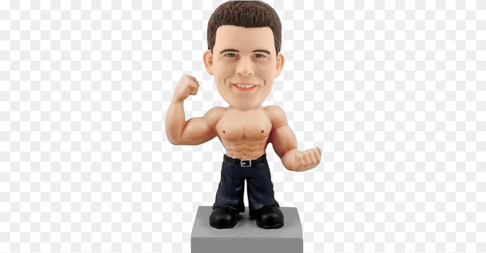 Custom Bobble Doll Muscular Man Muscular Bobblehead, Figurine, Boy, Child, Male Free Transparent Png