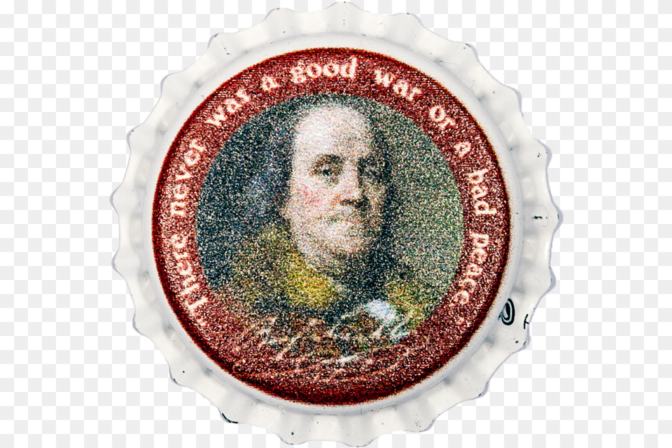 Custom Bottle Cap Magnets Full 023 Benjamin Franklin, Head, Person, Face, Art Free Png Download