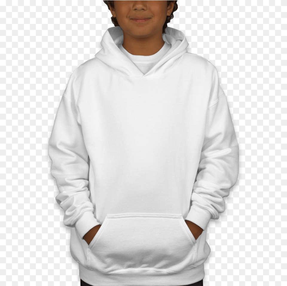 Custom Canada Gildan Youth Midweight Pullover White Kids Hoodie White, Clothing, Hood, Knitwear, Sweater Png Image