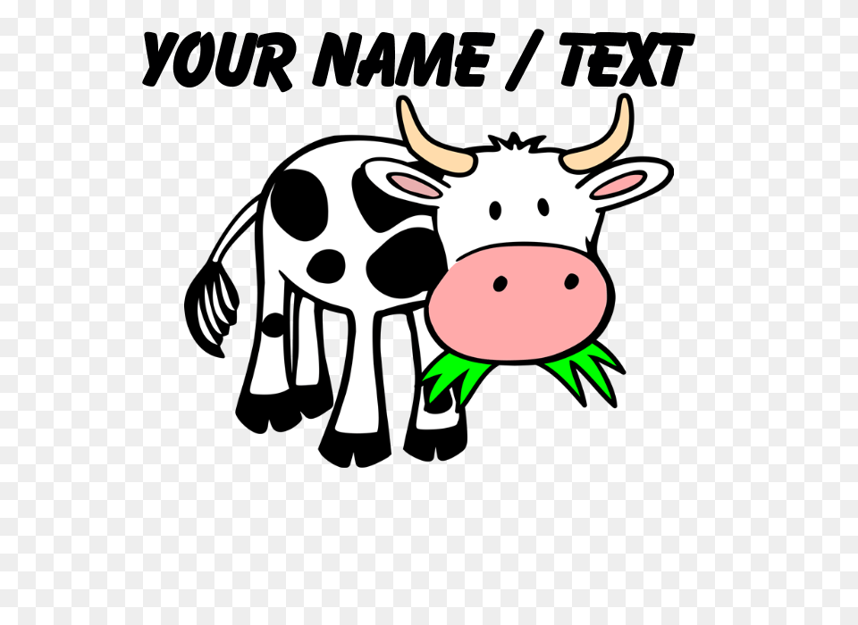 Custom Cartoon Cow Shower Curtain, Animal, Cattle, Livestock, Mammal Png Image