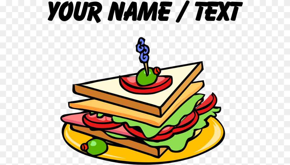 Custom Club Sandwich Apron Hockey Stickers, Food, Lunch, Meal, Birthday Cake Png Image