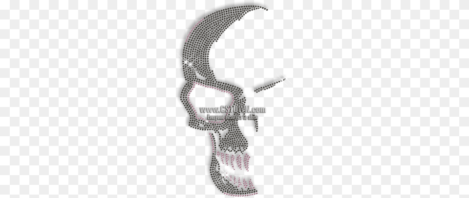 Custom Cool Sparkling Pink Teeth Black Skull Rhinestone Iron On, Blade, Dagger, Knife, Weapon Free Png Download