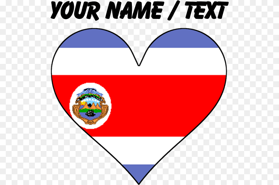 Custom Costa Rica Flag Heart T Shirt Emblem, Logo, Aircraft, Transportation, Vehicle Png