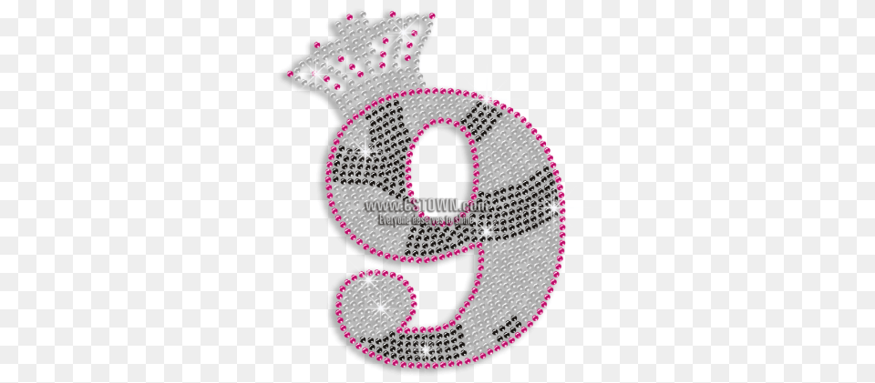Custom Cute Shinning Number 9 With Crystal Crown Diamante Cute Number 9 Pink, Chandelier, Lamp, Accessories, Pattern Png Image