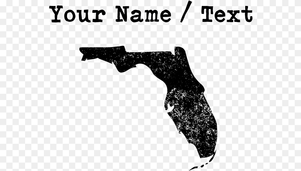 Custom Distressed Florida Silhouette Journal Florida State Map, Gray Png Image