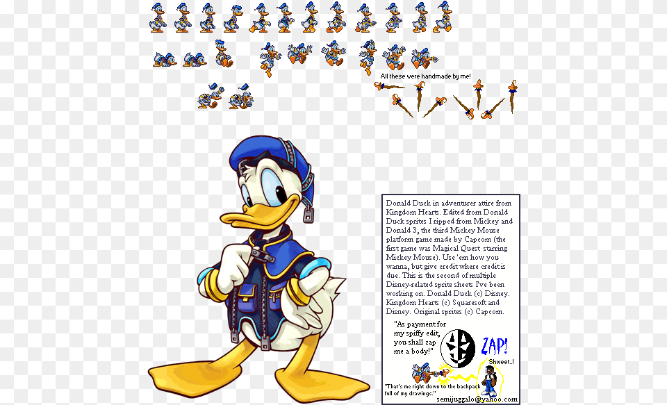 Custom Edited Kingdom Hearts Customs Donald Duck The Donald Duck Kingdom Hearts Sprite, Book, Comics, Publication, Person Png Image