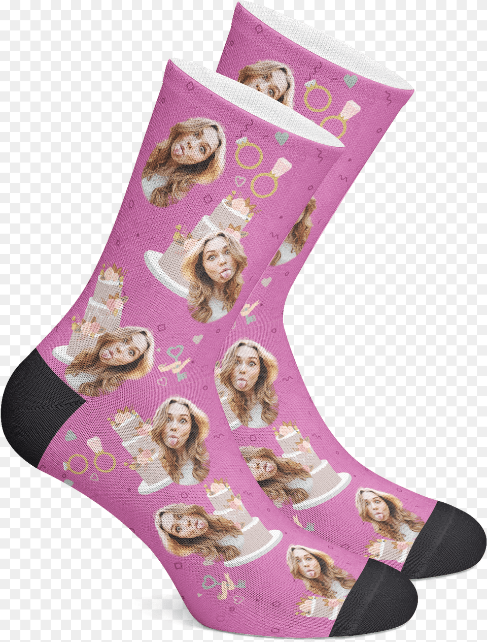 Custom Face Socks Personalized Cat Socks, Hosiery, Clothing, Person, Head Free Transparent Png