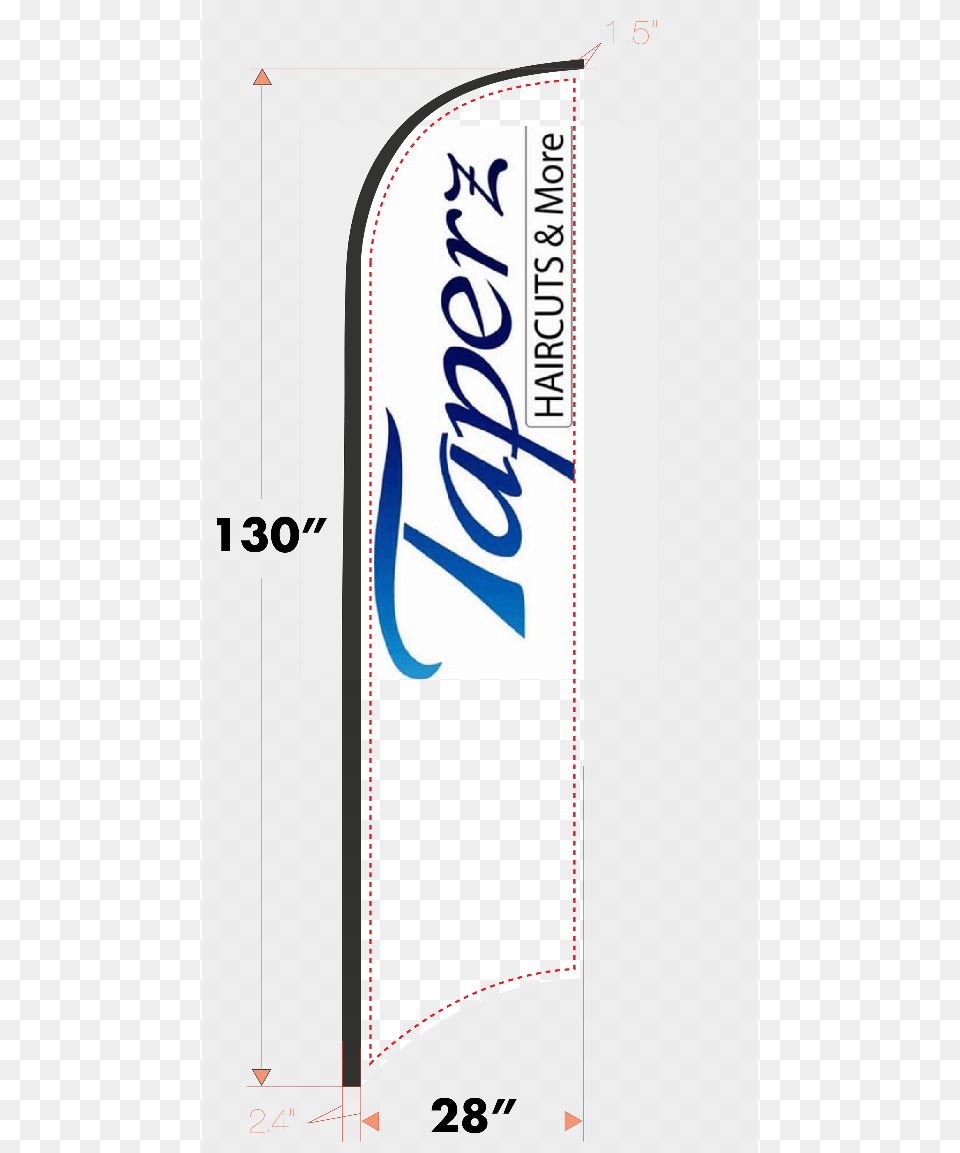 Custom Feather Flag Single Sided Concave Cut Dapeng Subdistrict, Text Png