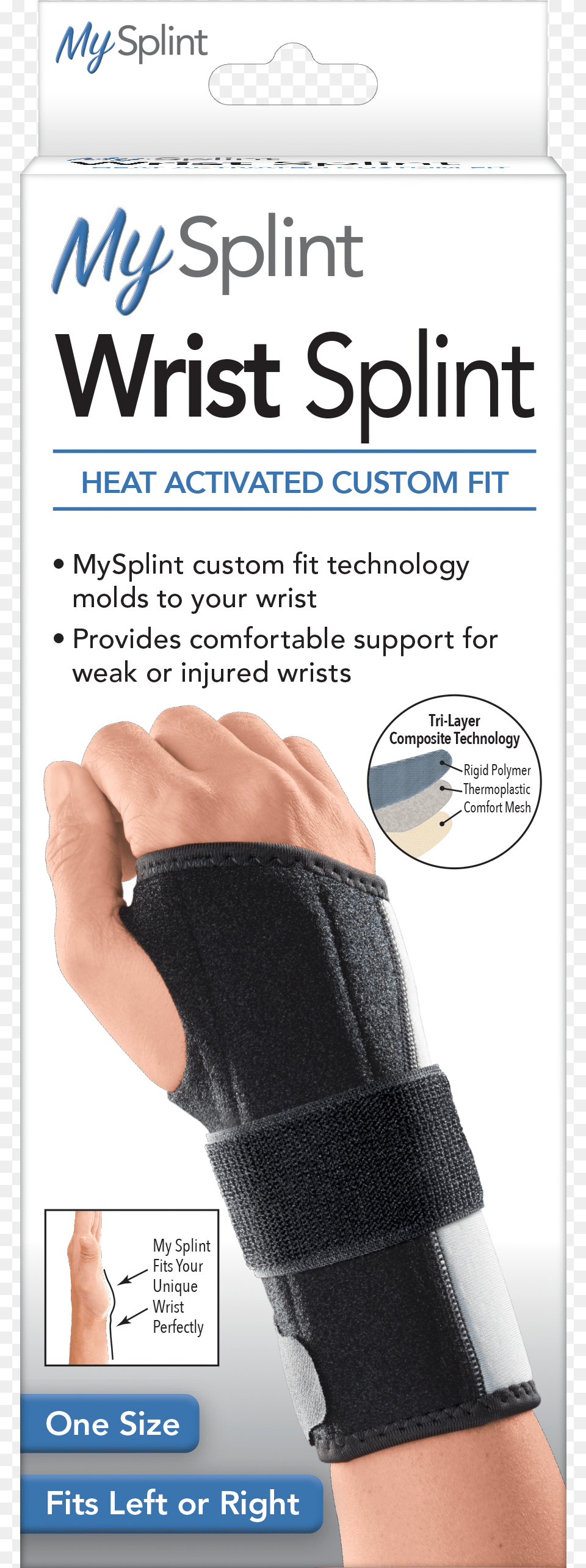 Custom Fit Wrist Splint Mysplint Custom Fit Wrist Splint, Brace, Person Png Image