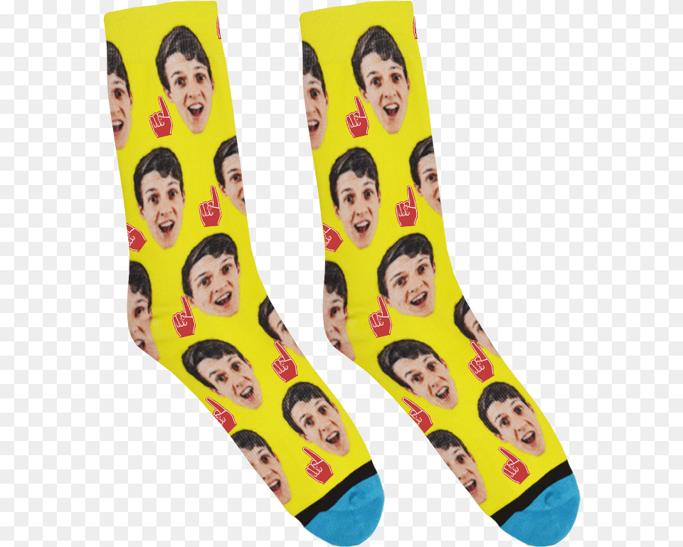 Custom Foam Finger Socks Calzini Con La Faccia, Baby, Person, Face, Head Png