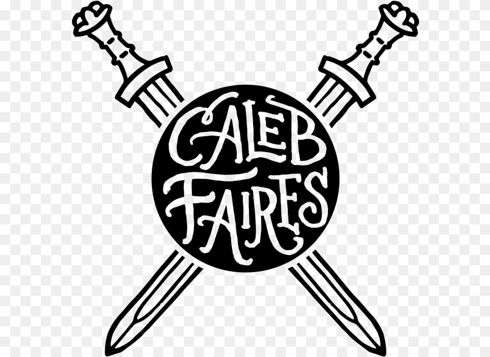 Custom Hand Lettered Rubber Stamp Badge Caleb Faires Line Art, Gray Png Image