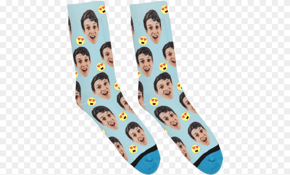 Custom Heart Eyes Socks Calzini Con La Faccia, Head, Baby, Clothing, Face Png