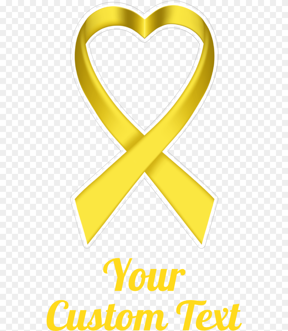 Custom Heart Yellow Ribbon Multi Color Transfer Sticker, Alphabet, Ampersand, Symbol, Text Free Transparent Png
