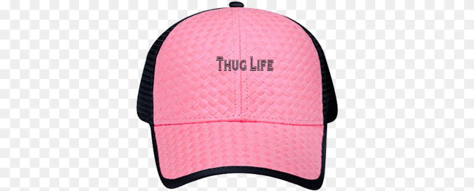 Custom Heat Pressed Low Pro Trucker Style Otto Cap Thug Life Pink Hat, Baseball Cap, Clothing, Swimwear Png